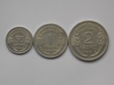 LOT 3 MONEDE 50 CENTIMES, 1 FRANC , 2 FRANCS 1941 FRANTA