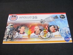 Bloc filatelic Burkina Faso 2023 . Apollo 16, Misiune Lunară NASA 1972