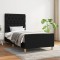 Gossi cadru de pat cu tablie, negru, 80x200 cm, textil