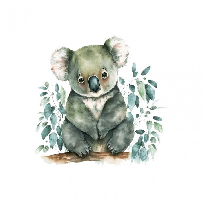 Sticker decorativ Koala, Verde, 55 cm, 3826ST