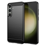 Husa carbon compatibila samsung galaxy s24 plus, tech antisoc, negru