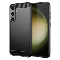 Husa carbon compatibila samsung galaxy s24 plus, tech antisoc, negru foto