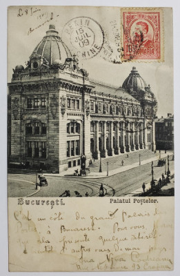 BUCURESTI , PALATUL POSTELOR , CARTE POSTALA ILUSTRATA , 1909 foto