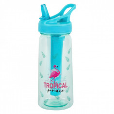 Bidon de apa pentru antrenament de fitness, model flamingo, 500 ml foto