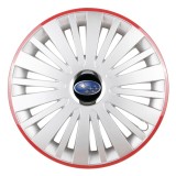 Cumpara ieftin Set 4 Capace Roti Autohelix MSA&reg;, potrivite jantelor de R16, pentru Subaru, model falcon argintiu cu rama rosie
