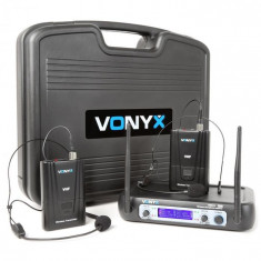 Vonyx WM512H 2 canale afi?are bodypacks sistem radio VHF foto