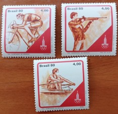 BRAZILIA-&amp;#039;&amp;#039;OLIMPIADA MOSCOVA 1980&amp;#039;&amp;#039;-SET DE 3VAL.-MNH -NESTAMP foto