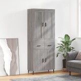 Dulap &icirc;nalt, gri sonoma, 69,5x34x180 cm, lemn compozit