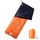 Sac de dormit vidaXL Adulti, 3 Anotimpuri, Camping, Drumetii, 190x72cm, Portocaliu/Negru, Poliester, Impermeabil, Husa inclusa