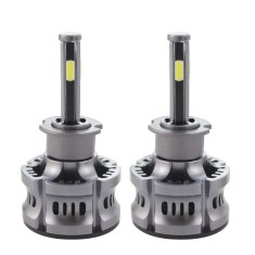 Set 2 LED-Uri Auto Techstar&reg; N8, H3, 50W, 5500 Lumeni, 6000K, AUTO, 12-24 Volti, COB, Canbus, Radiator Aluminiu, Argintiu