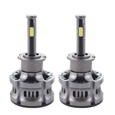 Set 2 LED-Uri Auto Techstar&amp;reg; N8, H3, 50W, 5500 Lumeni, 6000K, AUTO, 12-24 Volti, COB, Canbus, Radiator Aluminiu, Argintiu foto