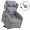 VidaXL Fotoliu electric masaj rabatabil cu ridicare, gri &icirc;nchis textil
