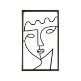 Tablou decorativ din cadru metalic, Model Fata, 31x50 cm, Negru, ATU-086198, Oem
