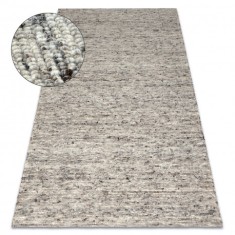 Covor bej NEPAL 2100 naturala gri - din lana, fata-verso, 60x100 cm