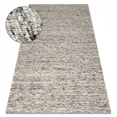 Covor bej NEPAL 2100 naturala gri - din lana, fata-verso, 60x100 cm