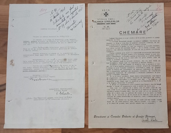 doua documente scolare STRAJA TARII