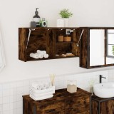 vidaXL Dulap perete baie, stejar fumuriu, 80x25x40 cm, lemn prelucrat