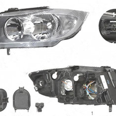 Far Bmw Seria 3 (E90/E91), 11.2004-08.2008, fata, Stanga, Tip= Valeo; H7+H7; electric; cu suport becuri; cu motor, TYC