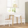 VidaXL Scaune de sufragerie 2 buc Cauciuc din lemn masiv alb 4102520
