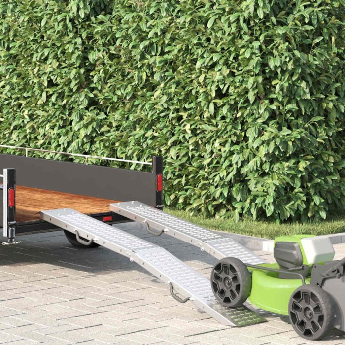 vidaXL Rampă de &Icirc;ncărcare 2 pcs Argintiu 185 x 22,5 x 4,5 cm 42019252