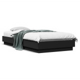 vidaXL Cadru de pat cu lumini LED, negru, 100x200 cm