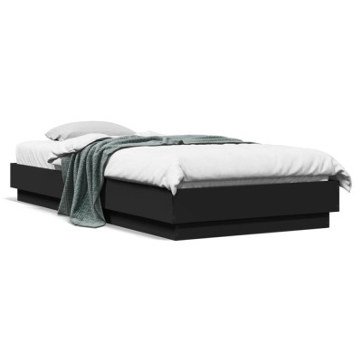 vidaXL Cadru de pat cu lumini LED, negru, 100x200 cm 839505 foto