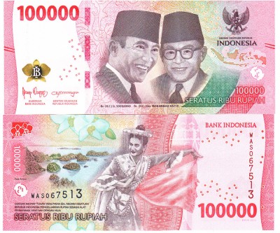 Indonezia 100 000 Rupii 2022 P-168 UNC foto