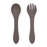 Petite&amp;Mars Take&amp;Match Silicone Cutlery tac&acirc;muri Bitter Cocoa 6m+ 2 buc