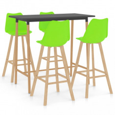 Set mobilier de bar, 5 piese, verde foto