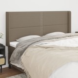 VidaXL Tăblie de pat cu aripioare gri taupe 183x16x118/128 cm textil
