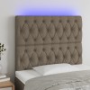 VidaXL Tăblie de pat cu LED, gri taupe, 100x7x118/128 cm, textil 3122754