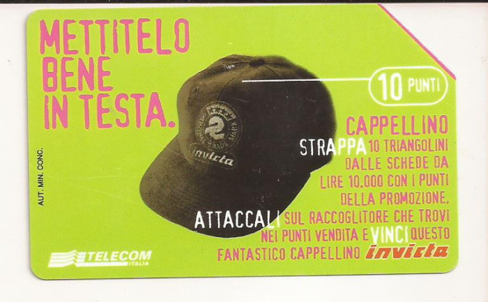 CT1 - Cartela Telefonica - Telecom Italia - 10000 Lire - 1998
