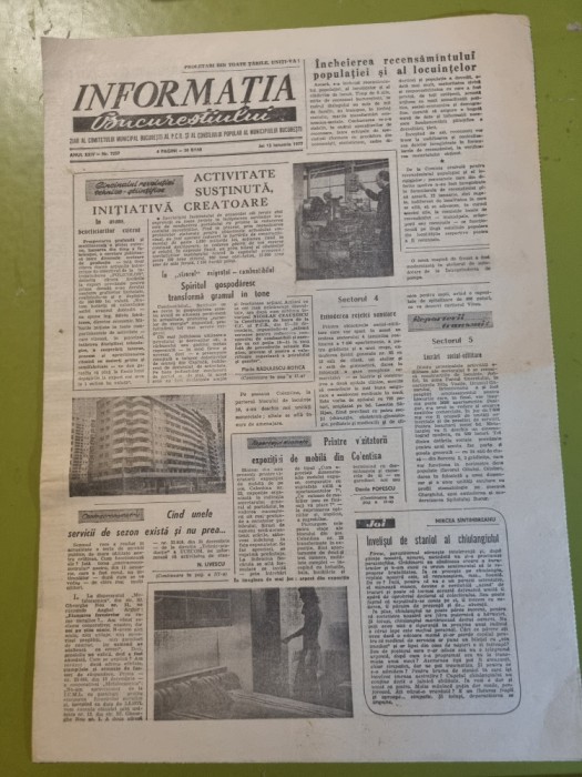 informatia bucurestiului 13 ianuarie 1977-expozitie de mobila in colentina