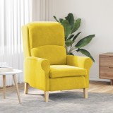 vidaXL Fotoliu Galben Textil, Lemn Standard Fotoliu Galben Modern