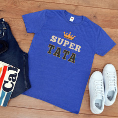 Tricou personalizat &amp;quot;Super tata&amp;quot; (Marime: S, Marime imprimeu: A3 + 10 lei, foto