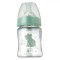 Biberon Sticlă Kikka Boo, Verde Menta, Ursulet, Capacitate 150ml, Tetina Silicon Anticolici, G&acirc;t Larg