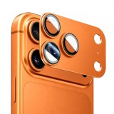 Folie de protectie Camera Spate Blueo Integrated Metal pentru Apple iPhone 17 Pro, Sticla Securizata, Portocalie