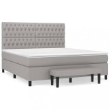 Cumpara ieftin Pat continental, gri deschis, 180x200 cm, material textil