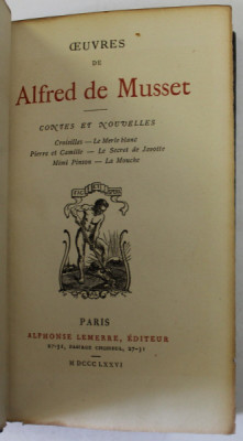 OEUVRES DE ALFRED DE MUSSET , CONTES ET NOUVELLES , 1876 foto