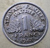 1.174 FRANTA VICHY WWII 1 FRANC 1943, Europa, Aluminiu