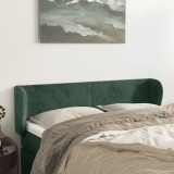 vidaXL Tăblie de pat cu aripioare verde &icirc;nchis 147x23x78/88 cm catifea