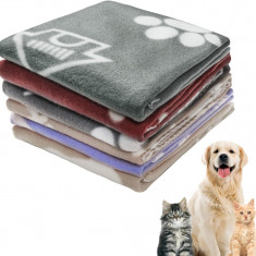 stan Pătură din lână premium pentru animale de companie, lavabilă, caldă și moal