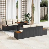 Cumpara ieftin Set de canapele pentru grădină 7 pcs Negru Rattan poli