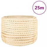 VidaXL Fr&acirc;nghie, 25 m, sisal 100%, 20 mm