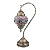 Cumpara ieftin Veioza vintage Orientala cu mozaic, Albastru deschis, 38 cm, 1863H-4