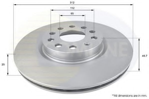 Disc frana AUDI A3 Sportback (8PA) (2004 - 2013) COMLINE ADC1449V