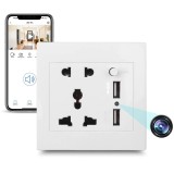 Cumpara ieftin Camera Spion in Priza Universala de perete iUni PR2, Wi-Fi, Full HD, 2 porturi USB-A, Slot Card MicroSD