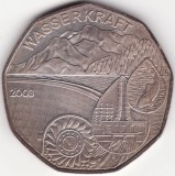 Moneda Austria - 5 Euro 2003 - Energie hidraulica - Argint, Europa