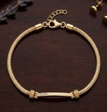 Cumpara ieftin Bratara din Argint 925 Placat cu Aur , Model Snake Chain cu Placuta E i Cristale