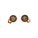 Cercei clips Millefiori rosu 10 MM